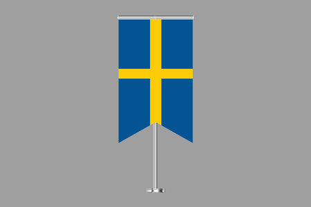 Sweden flag, The flag of Sweden, Flag of Sweden national country symbol illustration Vector, Rectangle Sweden flag illustration, Flat vector illustrationのイラスト素材