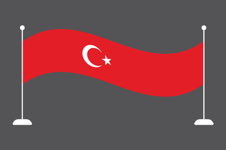 Turkey flag, The flag of Turkey, Flag of Turkey national country symbol illustration Vector, Rectangle Turkey flag illustration, Flat vector illustrationのイラスト素材