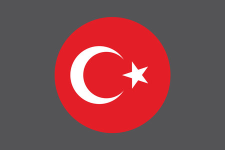 Turkey flag sign, Turkey flag vector graphic, Turkey country flag is a symbol of freedom, National Turkey flag, vector illustrationのイラスト素材