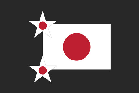 Japan flag, The flag of Japan, Flag of Japan national country symbol illustration Vector, Rectangle Japan flag illustration, Flat vector illustrationのイラスト素材
