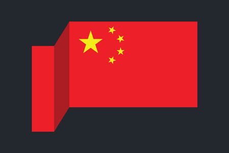 China flag, The flag of China, Flag of China national country symbol illustration Vector, Rectangle China flag illustration, Flat vector illustrationのイラスト素材