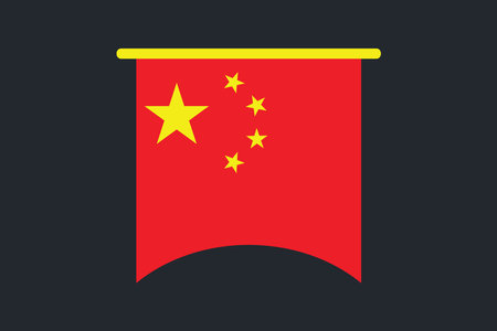 China flag, The flag of China, Flag of China national country symbol illustration Vector, Rectangle China flag illustration, Flat vector illustrationのイラスト素材