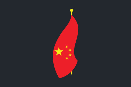 China flag, The flag of China, Flag of China national country symbol illustration Vector, Rectangle China flag illustration, Flat vector illustrationのイラスト素材