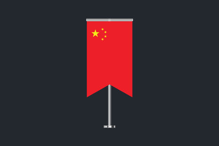 China flag, The flag of China, Flag of China national country symbol illustration Vector, Rectangle China flag illustration, Flat vector illustrationのイラスト素材