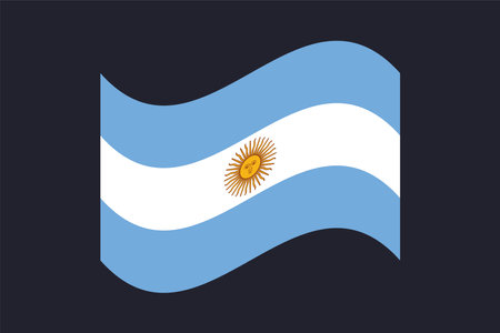 Argentina flag, The flag of Argentina, Flag of Argentina national country symbol illustration Vector, Rectangle Argentina flag illustration, Flat vector illustrationのイラスト素材