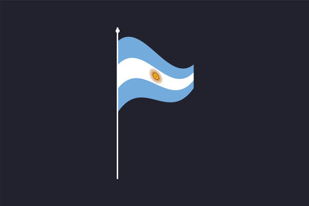Argentina flag, The flag of Argentina, Flag of Argentina national country symbol illustration Vector, Rectangle Argentina flag illustration, Flat vector illustrationのイラスト素材