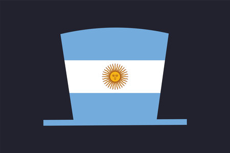 Argentina hat with flag, Argentina flag vector graphic, Argentina country flag is a symbol of freedom, National Argentina flag, vector illustrationのイラスト素材