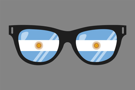 Sunglasses with Argentina flag, Argentina flag vector graphic, Argentina country flag is a symbol of freedom, National Argentina flag, vector illustrationのイラスト素材