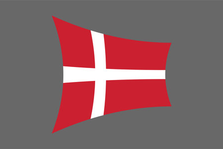 Denmark flag, The flag of Denmark, Flag of Denmark national country symbol illustration Vector, Rectangle Denmark flag illustration, Flat vector illustrationのイラスト素材