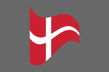 Denmark flag, The flag of Denmark, Flag of Denmark national country symbol illustration Vector, Rectangle Denmark flag illustration, Flat vector illustrationのイラスト素材
