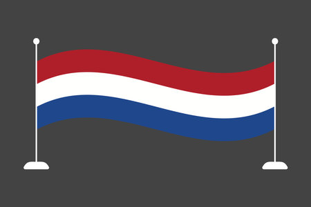 Netherlands flag, The flag of Netherlands, Flag of Netherlands national country symbol illustration Vector, Rectangle Netherlands flag illustration, Flat vector illustrationのイラスト素材