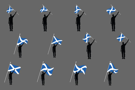 Flag of Scotland Set, Original and simple Scotland flag Bundle, vector illustration of Scotland flag Collectionのイラスト素材