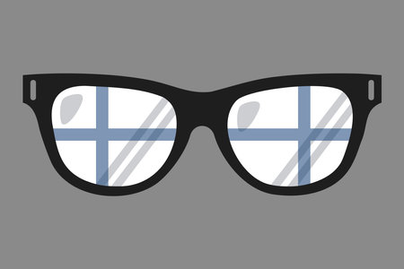 Sunglasses with Finland flag, Finland flag vector graphic, Finland country flag is a symbol of freedom, National Finland flag, vector illustrationのイラスト素材