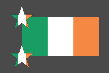 Ireland flag, The flag of Ireland, Flag of Ireland national country symbol illustration Vector, Rectangle Ireland flag illustration, Flat vector illustrationのイラスト素材