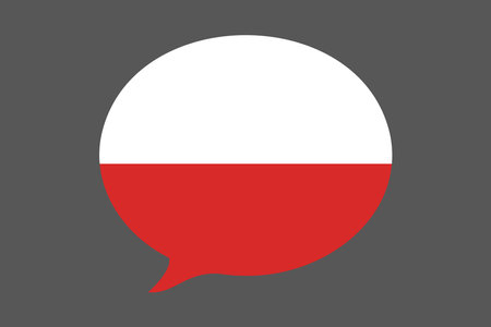 Poland flag with massage sign, Poland flag vector graphic, Poland country flag is a symbol of freedom, National Poland flag, vector illustrationのイラスト素材