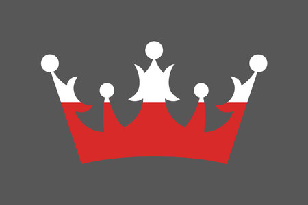 Poland crown shape with flag, Flag of Poland national country symbol illustration Vector, Rectangle Poland flag illustration, Flat vector illustrationのイラスト素材