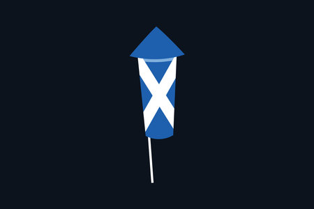 Scotland flag with firework shape, Flag of Scotland national country symbol illustration Vector, Rectangle Scotland flag illustration, Flat vector illustrationのイラスト素材