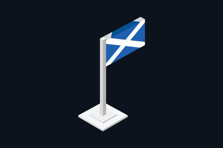 Scotland flag 3d style, Flag of Scotland national country symbol illustration Vector, Rectangle Scotland flag illustration, Flat vector illustrationのイラスト素材