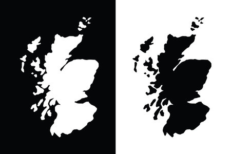 Map of Scotland, Flag of Scotland national country symbol illustration Vector, Rectangle Scotland flag illustration, Flat vector illustrationのイラスト素材