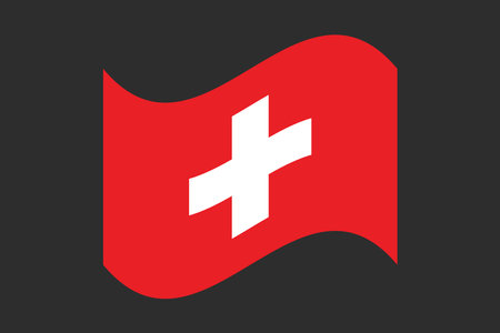 Switzerland flag, The flag of Switzerland, Flag of Switzerland national country symbol illustration Vector, Rectangle Switzerland flag illustration, Flat vector illustrationのイラスト素材