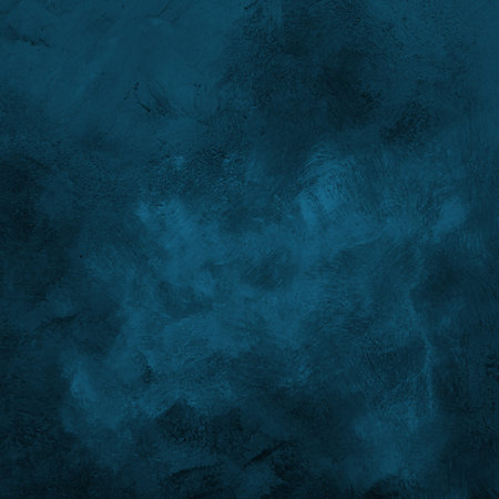 Blue abstract grunge surface texture background with uneven dark paint strokes
