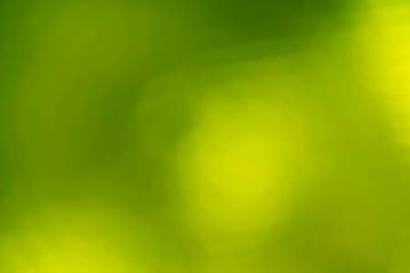 Green spring nature abstract blur background with bright light lens flare spot of yellow sunshineの写真素材