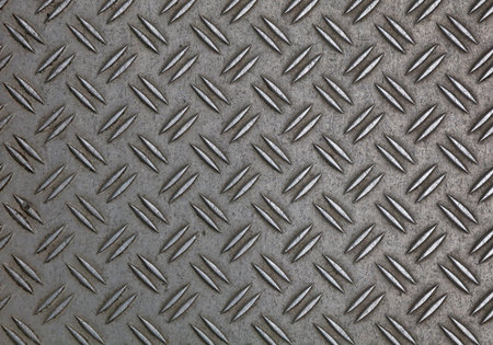 Dark gray industrial anti slip embossed metal steel plate with double diagonal bumps of diamond...