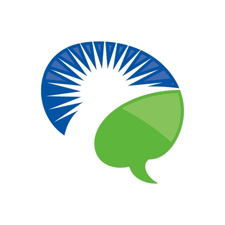 bubble talk and sun symbol vector.のイラスト素材