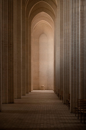 The candle is in Grundtvig church, Copenhagen Denmarkの写真素材