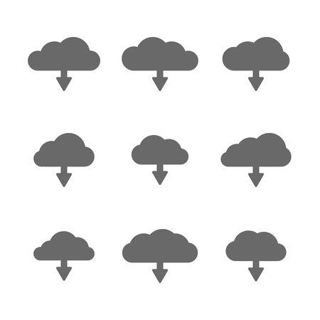 vector download cloud shapes setのイラスト素材