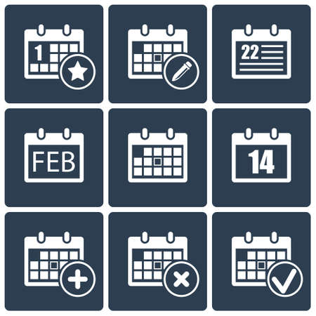 vector calendar icons setのイラスト素材