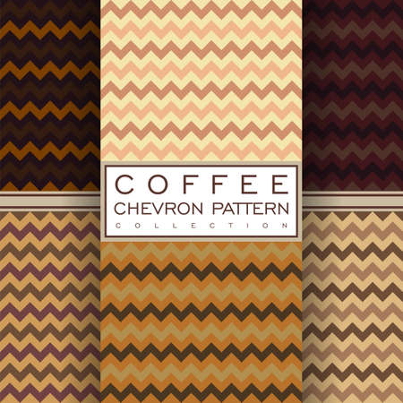 coffee chevron seamless pattern collectionのイラスト素材