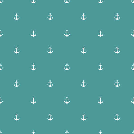 marine seamless pattern. blue sea background with diagonal white anchor ornament. can be used as a print on shirts or t-shirts.のイラスト素材