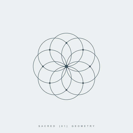 sacred geometry. lotus flower. mandala ornament. esoteric or spiritual symbol. isolated on white background.のイラスト素材