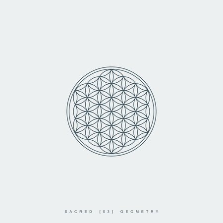 sacred geometry. flower of life. mandala ornament. esoteric or spiritual symbol. geometric line art...