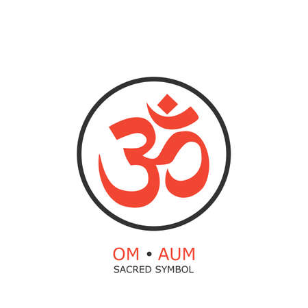 om symbol, aum sign. isolated on white background.のイラスト素材