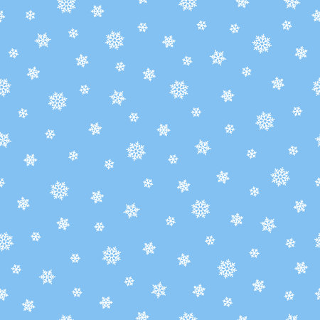 snow seamless pattern. snowflakes in the winter sky background. vector illustration