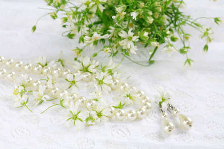 Wedding still-life with accessories of the bride の写真素材
