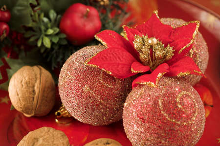 Christmas table decorationの写真素材