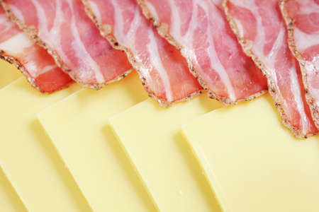 Detail of ham and cheeseの写真素材