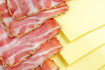 Detail of ham and cheeseの写真素材