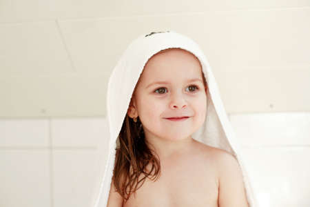 Small girl after the bathの写真素材