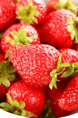Delicious strawberries in the bowlの写真素材