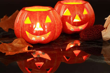 Halloween candle-lightの写真素材