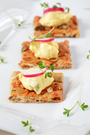 Delicious small snack as appetizer 