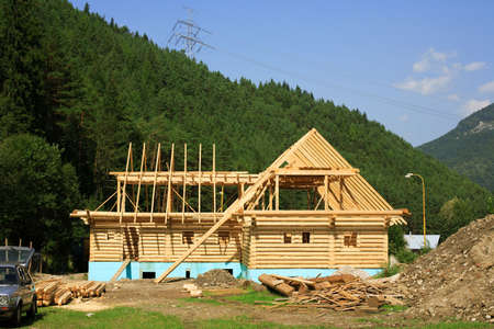 New house under constructionの写真素材