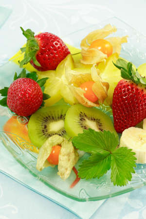 Fresh fruits as dessert with low calorieの写真素材
