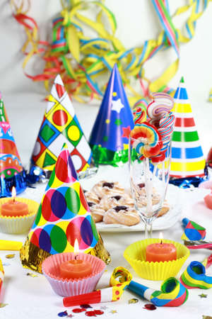 Party accessories for New Year Eve, birthday party or carnivalの写真素材