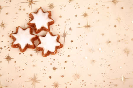Christmas background with sweet cookiesの写真素材