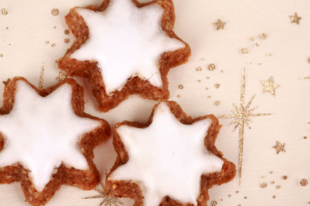 Christmas background with sweet cookies